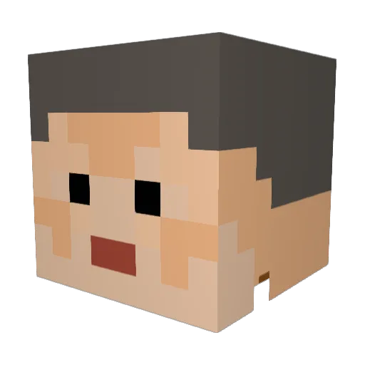 paragonsugar Minecraft avatar head, 3D render