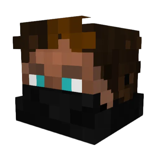 paranoiacEnby Minecraft avatar head, 3D render