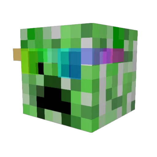parauid Minecraft avatar head, 3D render