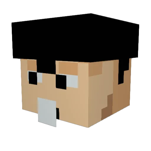 parkga Minecraft avatar head, 3D render