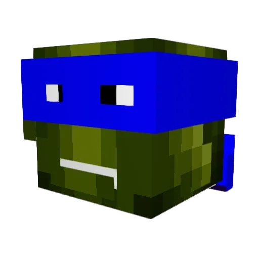 parkour_turtle Minecraft avatar head, 3D render