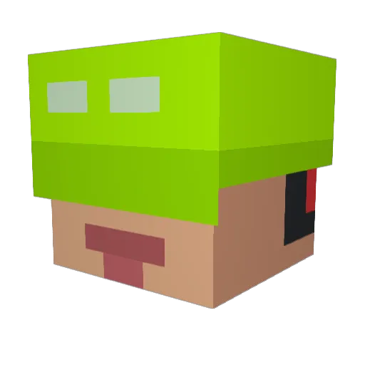 parkuiro Minecraft avatar head, 3D render