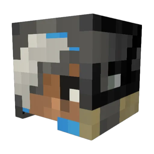 parossi_ Minecraft avatar head, 3D render
