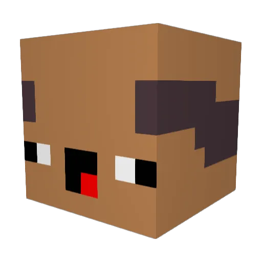 parpiko Minecraft avatar head, 3D render