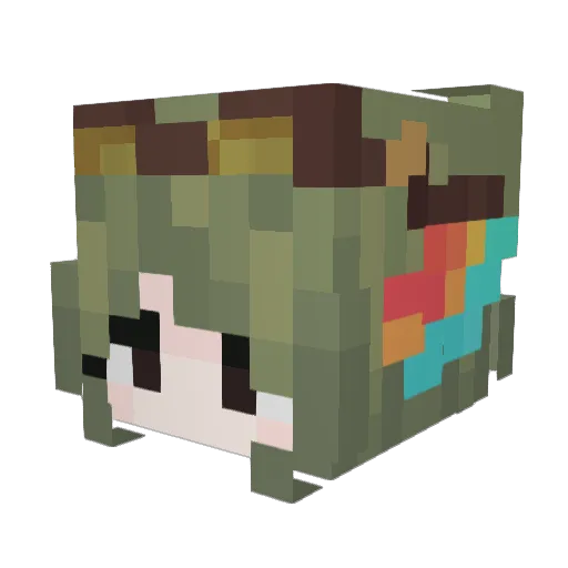 parrot_ruirui Minecraft avatar head, 3D render