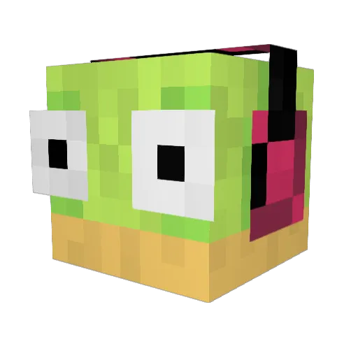 parrow_ Minecraft avatar head, 3D render
