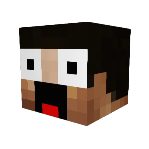 parrrra Minecraft avatar head, 3D render