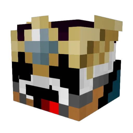 partialPing Minecraft avatar head, 3D render