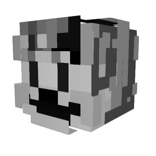 partiziple Minecraft avatar head, 3D render