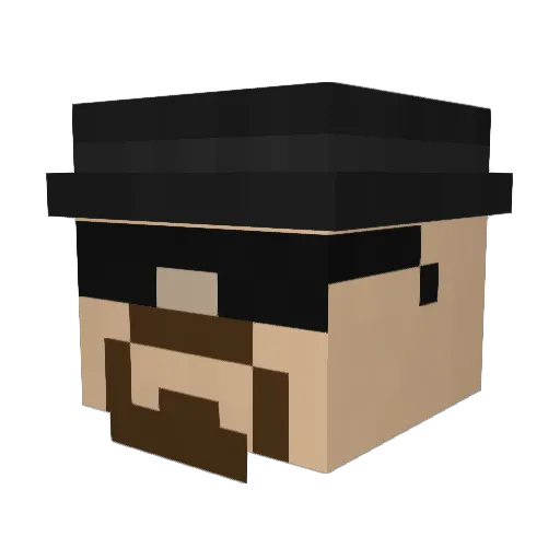 partyman32 Minecraft avatar head, 3D render
