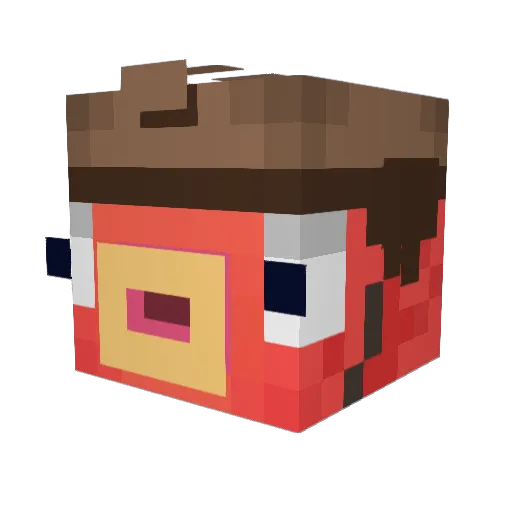 partyparty1 Minecraft avatar head, 3D render
