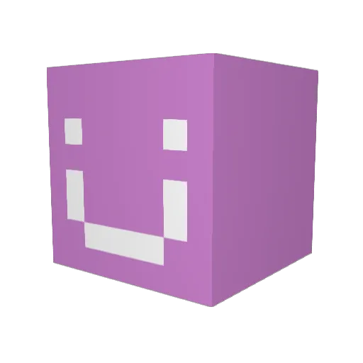 partypink Minecraft avatar head, 3D render