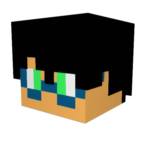 parudasu Minecraft avatar head, 3D render
