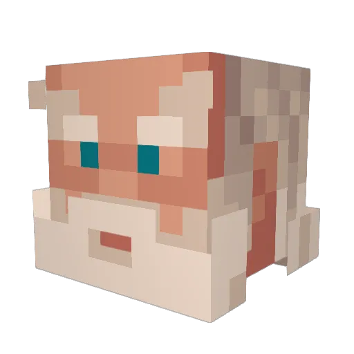 pashamann Minecraft avatar head, 3D render