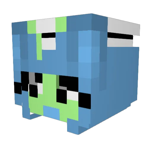 paskchip Minecraft avatar head, 3D render