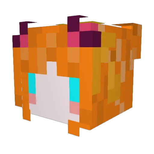 passeul Minecraft avatar head, 3D render