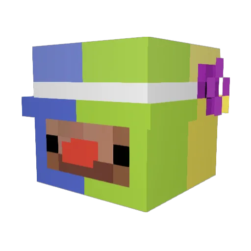passionfruit Minecraft avatar head, 3D render