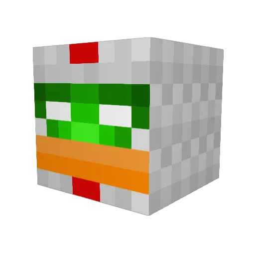 passo_26 Minecraft avatar head, 3D render