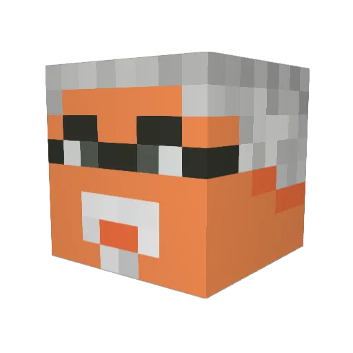 pasta94 Minecraft avatar head, 3D render