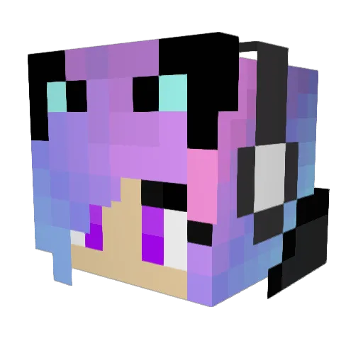 pastelFox180 Minecraft avatar head, 3D render