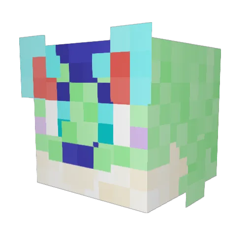 pastelfoxie Minecraft avatar head, 3D render