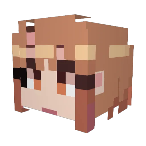 pastell Minecraft avatar head, 3D render