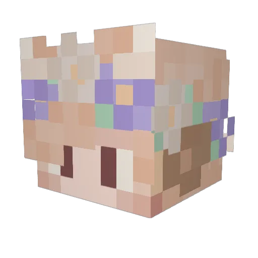 pastelzen Minecraft avatar head, 3D render