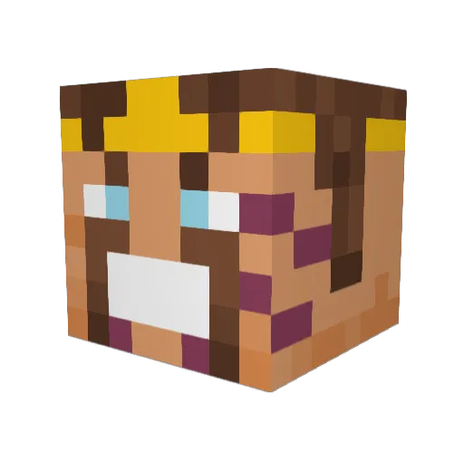pastonebridge Minecraft avatar head, 3D render