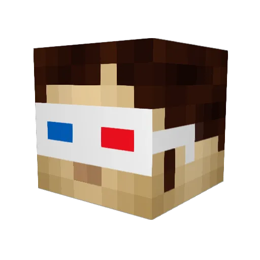 patataxas Minecraft avatar head, 3D render