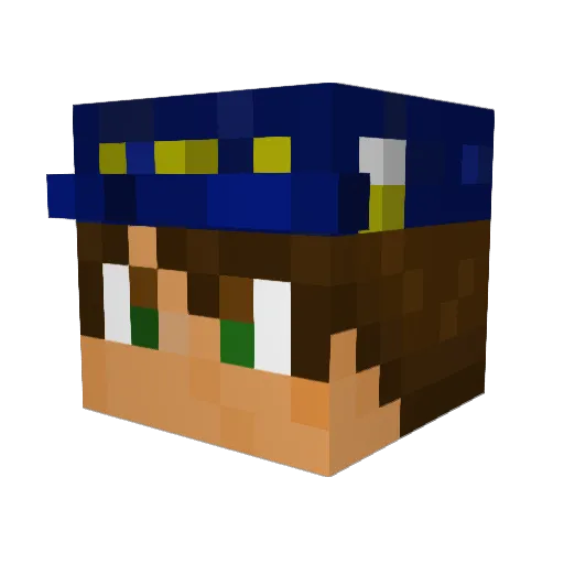 patbot Minecraft avatar head, 3D render