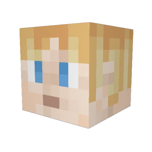 patic02 Minecraft avatar head, 3D render