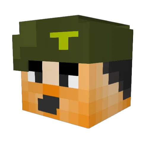 pauflecha Minecraft avatar head, 3D render