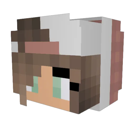 paulajna Minecraft avatar head, 3D render