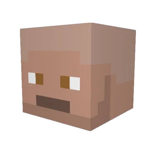 paulelujah Minecraft avatar head, 3D render