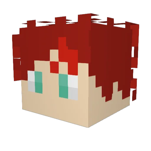paulinamorena Minecraft avatar head, 3D render