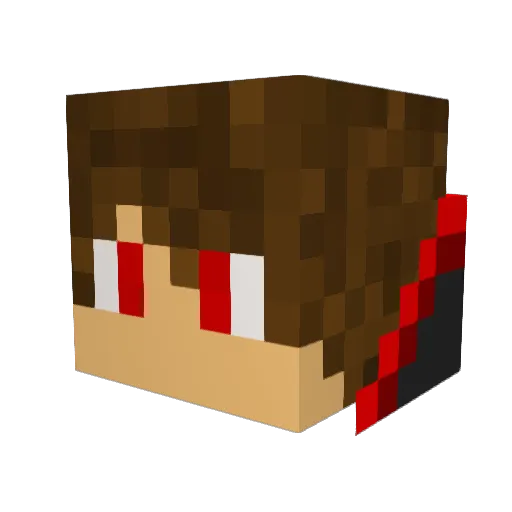 pauljohn Minecraft avatar head, 3D render