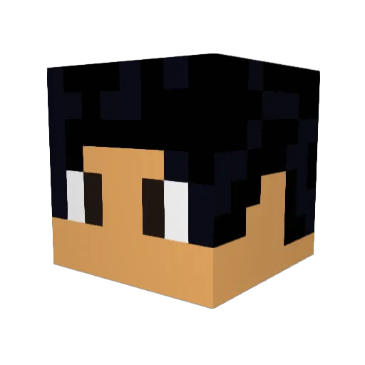 pauljohnlong Minecraft avatar head, 3D render