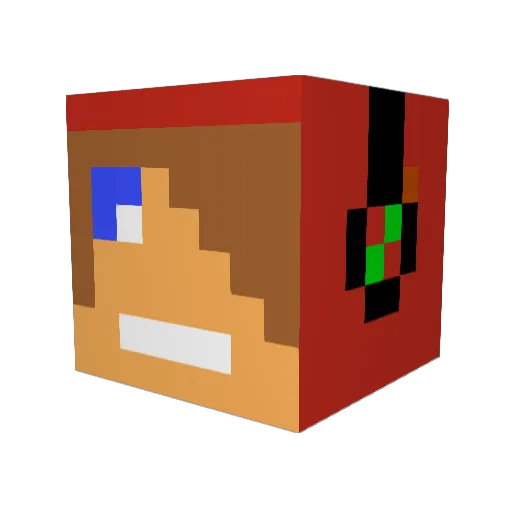 paweldab Minecraft avatar head, 3D render