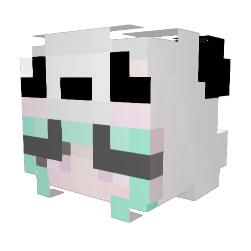 pawnted Minecraft avatar head, 3D render