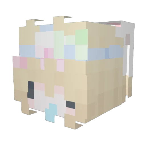 pawsfie Minecraft avatar head, 3D render