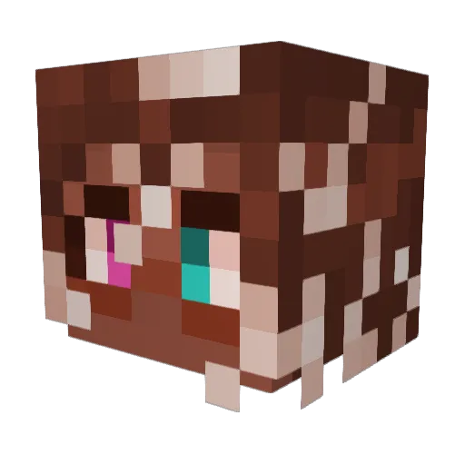 pawspots Minecraft avatar head, 3D render