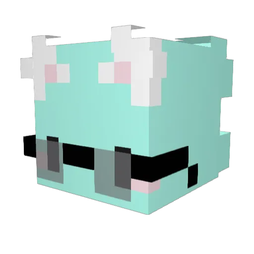 pawtail Minecraft avatar head, 3D render