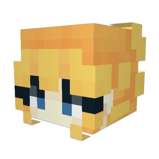 pawur Minecraft avatar head, 3D render