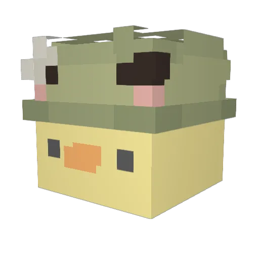 pb_and_sam Minecraft avatar head, 3D render
