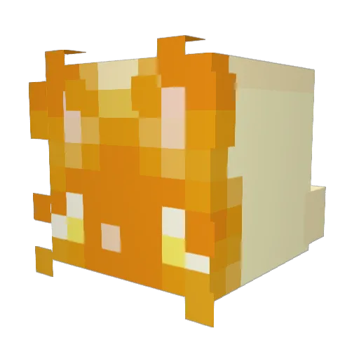 pbbjj Minecraft avatar head, 3D render