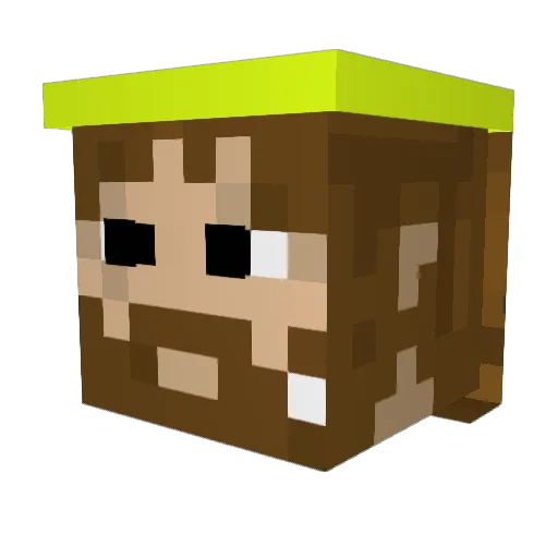 pbsxxzack Minecraft avatar head, 3D render