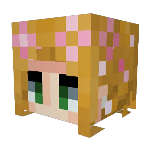 pckiki Minecraft avatar head, 3D render