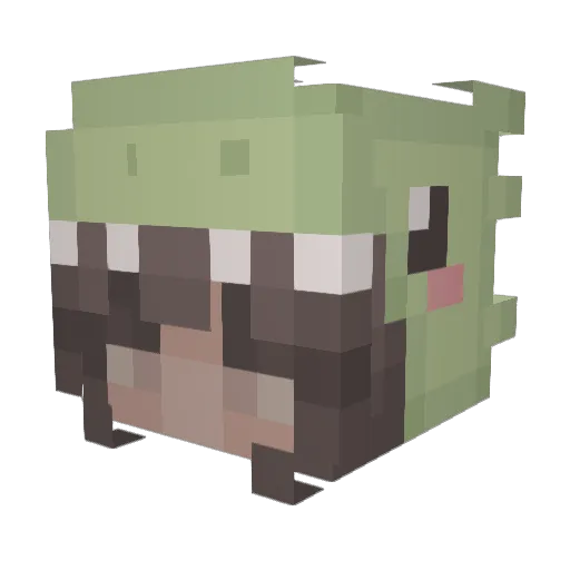 pcn_m Minecraft avatar head, 3D render