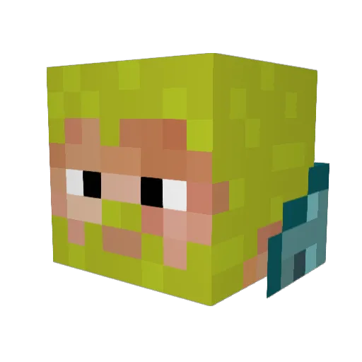 pcnv Minecraft avatar head, 3D render