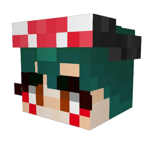 pcplaya Minecraft avatar head, 3D render